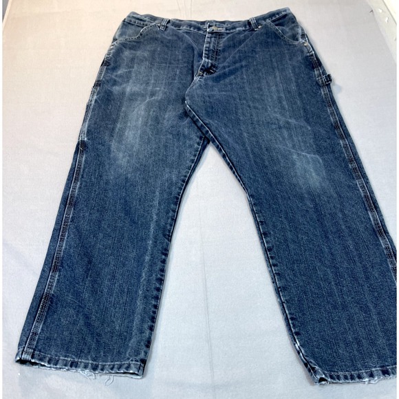 Wrangler Jeans Y2k Baggy Loose Mens 38x30 Carpenter Relaxed Workwear Grunge Wide - Picture 1 of 16